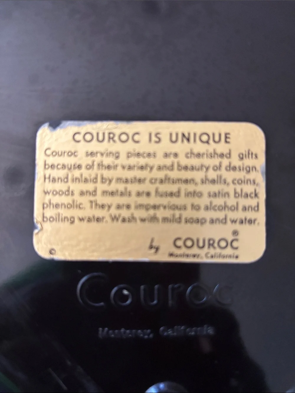 Couroc of Monterey vintage Tray with fisherman’s wharf scene